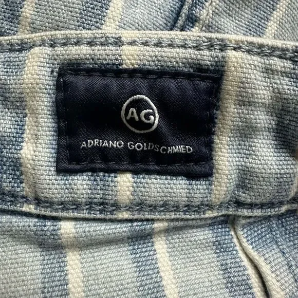 AG Adriano Goldschmied Women's Rosie High Waist Crop Wide Leg Jeans Sz 32 Stripe - Picture 6 of 13